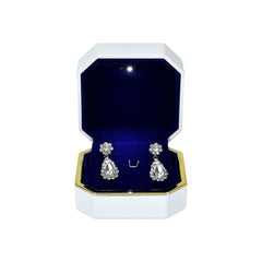 HONGYEXGCN High Grade Octagona Blue Lined Earring Box