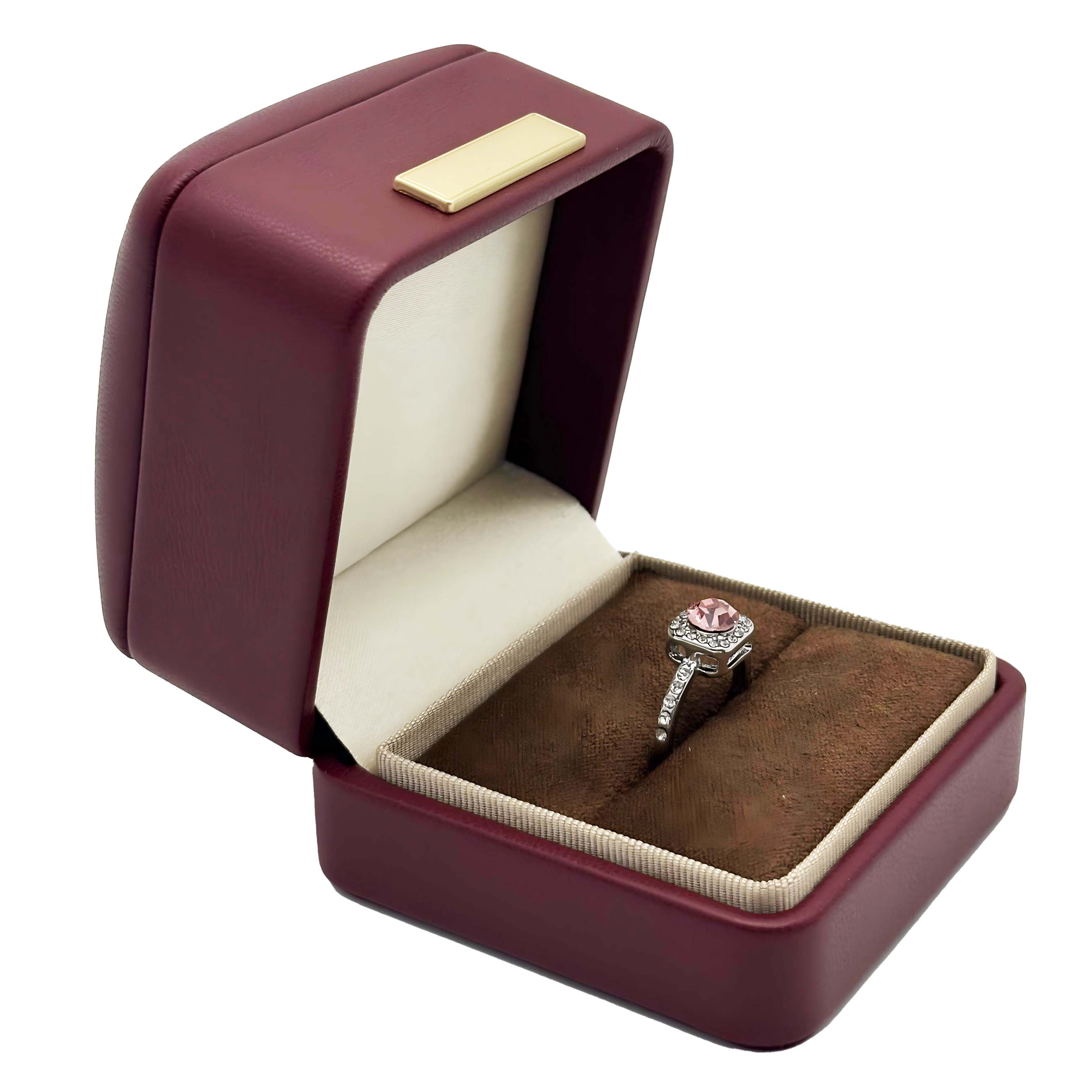 Velvet Leather Ring Box