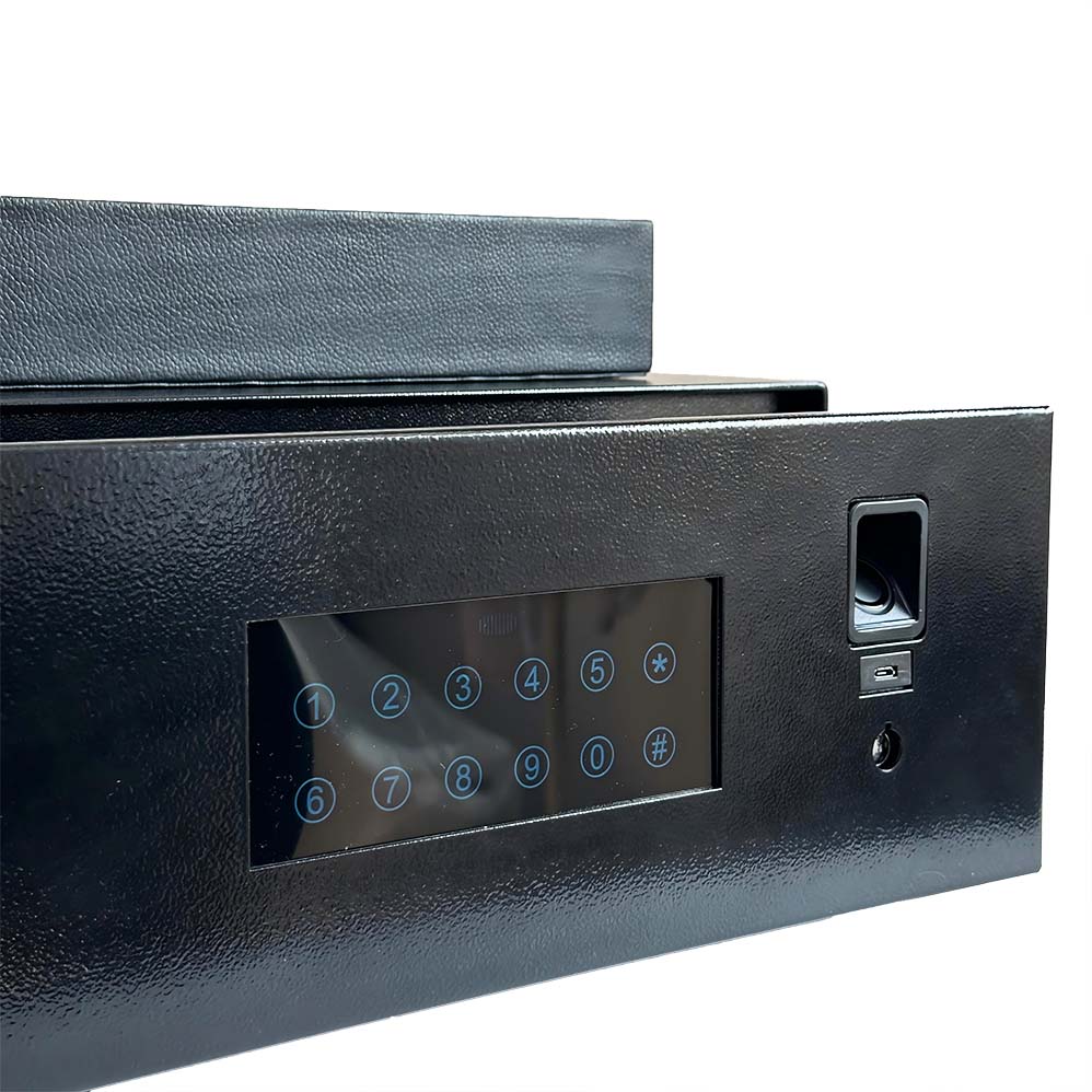 Black Metal Fingerprint Password Drawer Box