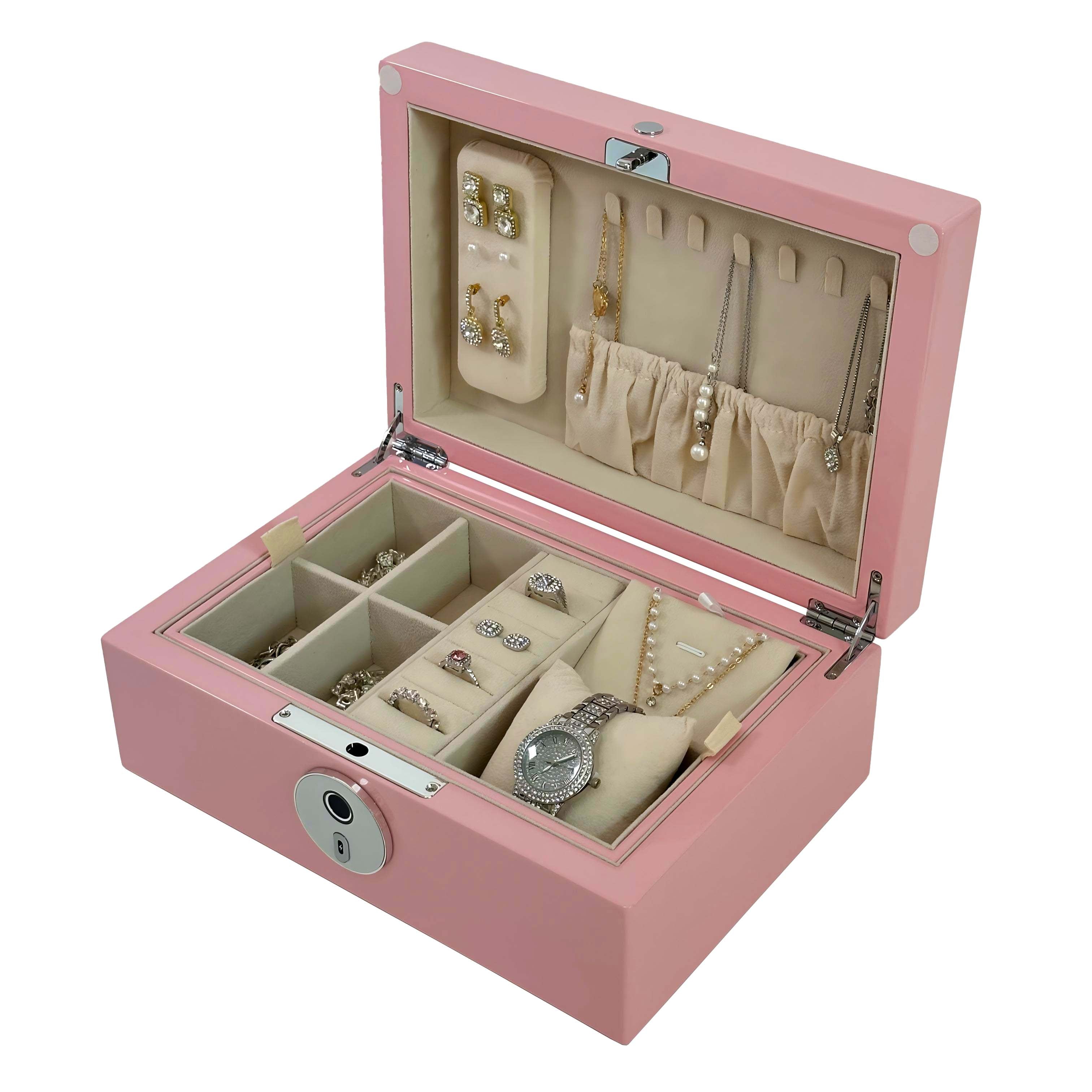 Pink Lacquered Fingerprint Jewellery Box