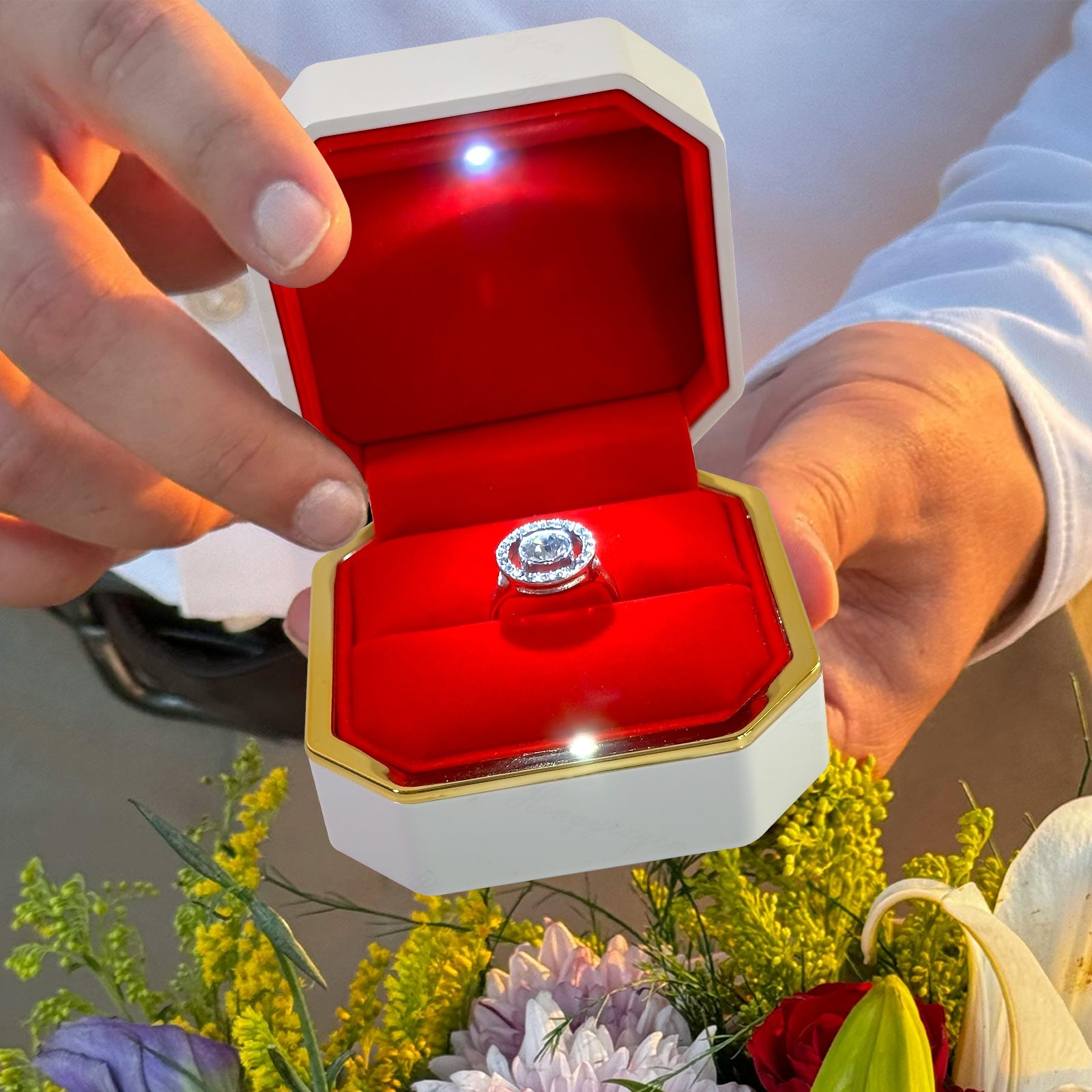 HONGYEXGCN High Grade Octagonal Wedding Ring Box