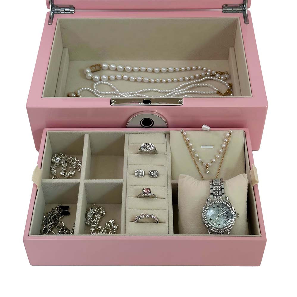 Pink Lacquered Fingerprint Jewellery Box