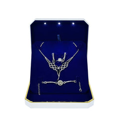 HONGYEXGCN High Grade Octagona Blue Lined Jewelry Box