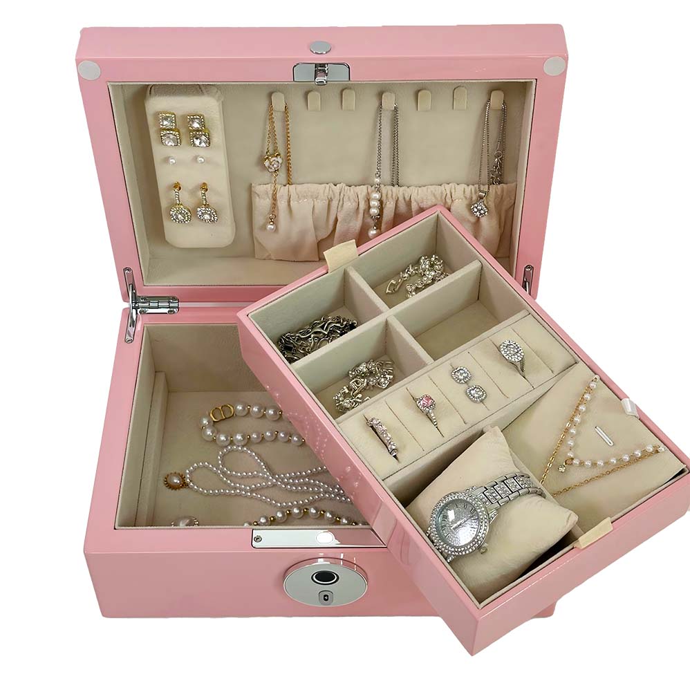 Pink Lacquered Fingerprint Jewellery Box