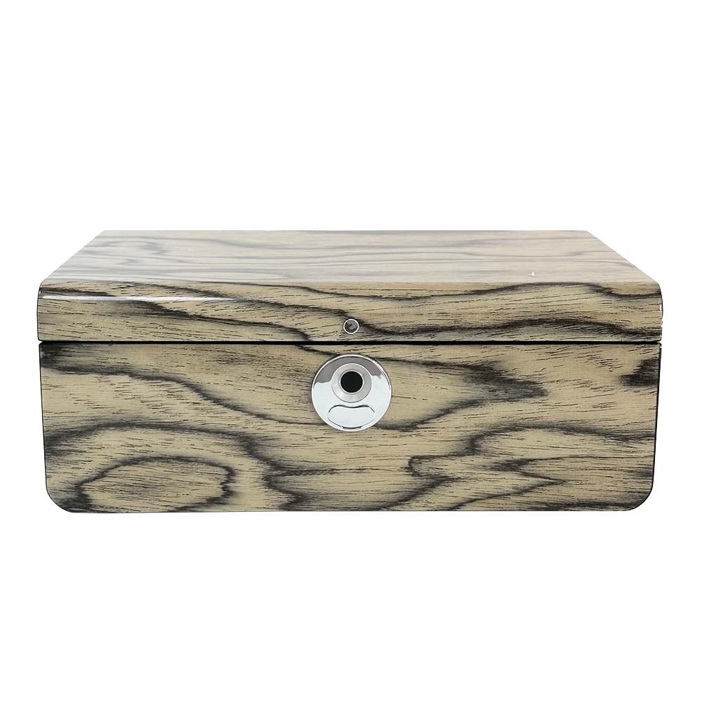 HONGYEXGCN Gray Wooden Lacquered Fingerprint Jewelry Box