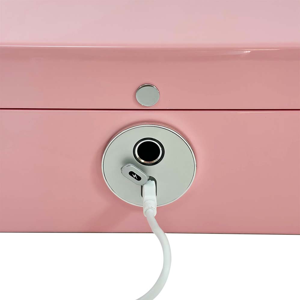 Pink Lacquered Fingerprint Jewellery Box