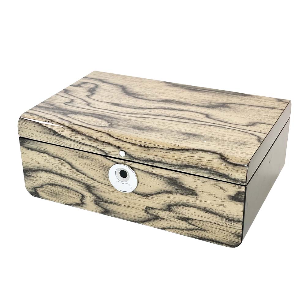 HONGYEXGCN Gray Wooden Lacquered Fingerprint Jewelry Box