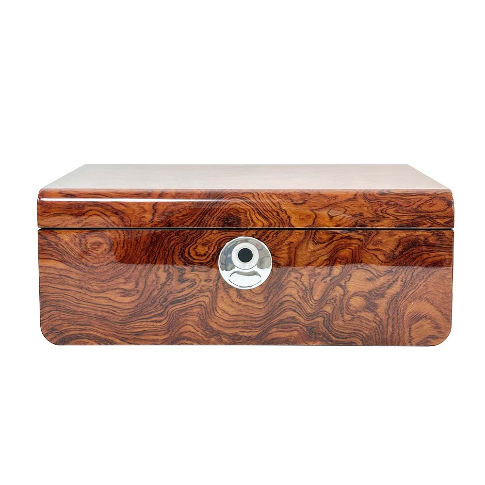 HONGYEXGCN Wooden Brown Lacquered Fingerprint Jewellery Box