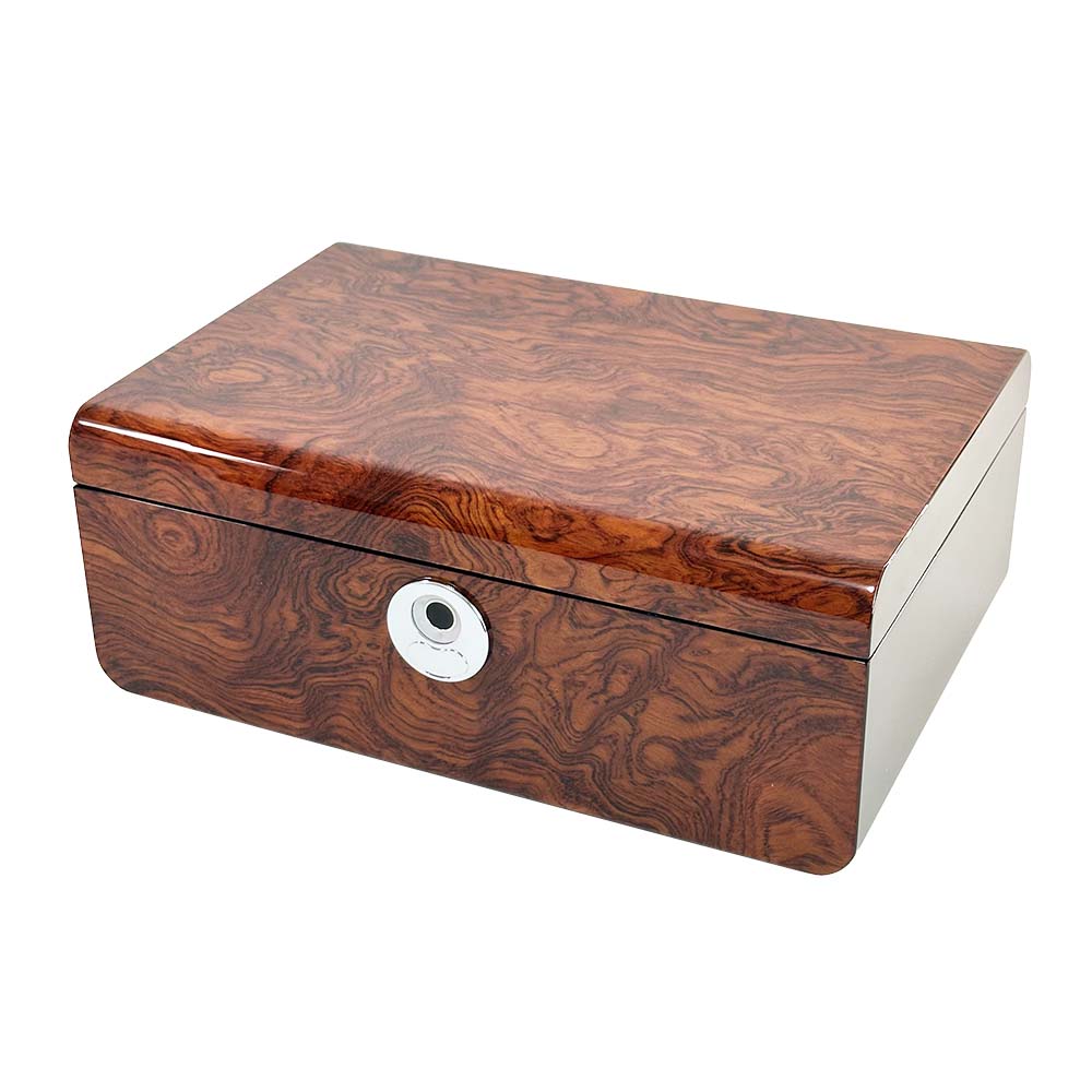 HONGYEXGCN Wooden Brown Lacquered Fingerprint Jewellery Box