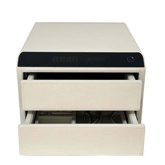 Beige Leather Fingerprint Safe