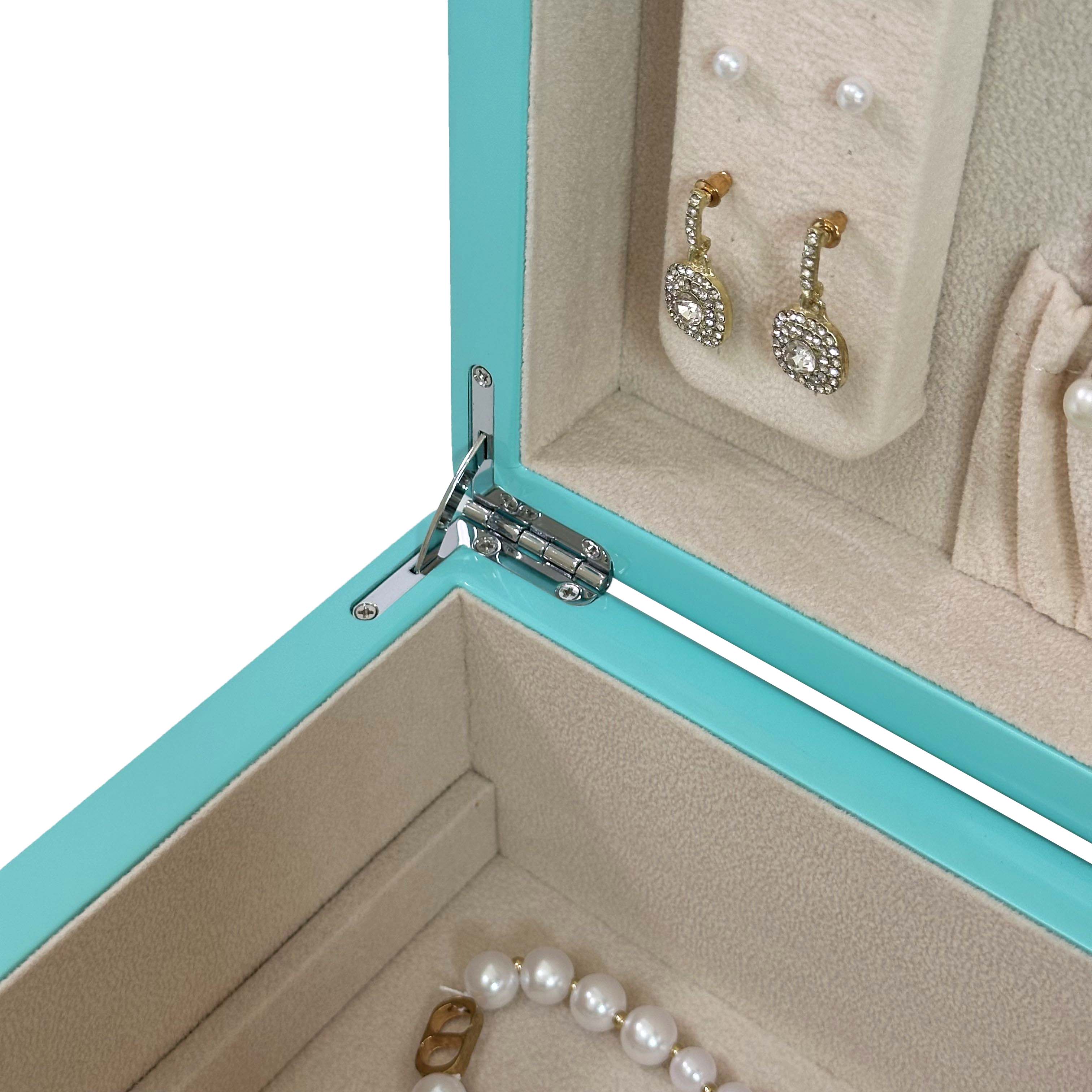 HONGYEXGCN Blue Lacquer Fingerprint Lock Jewelry Box