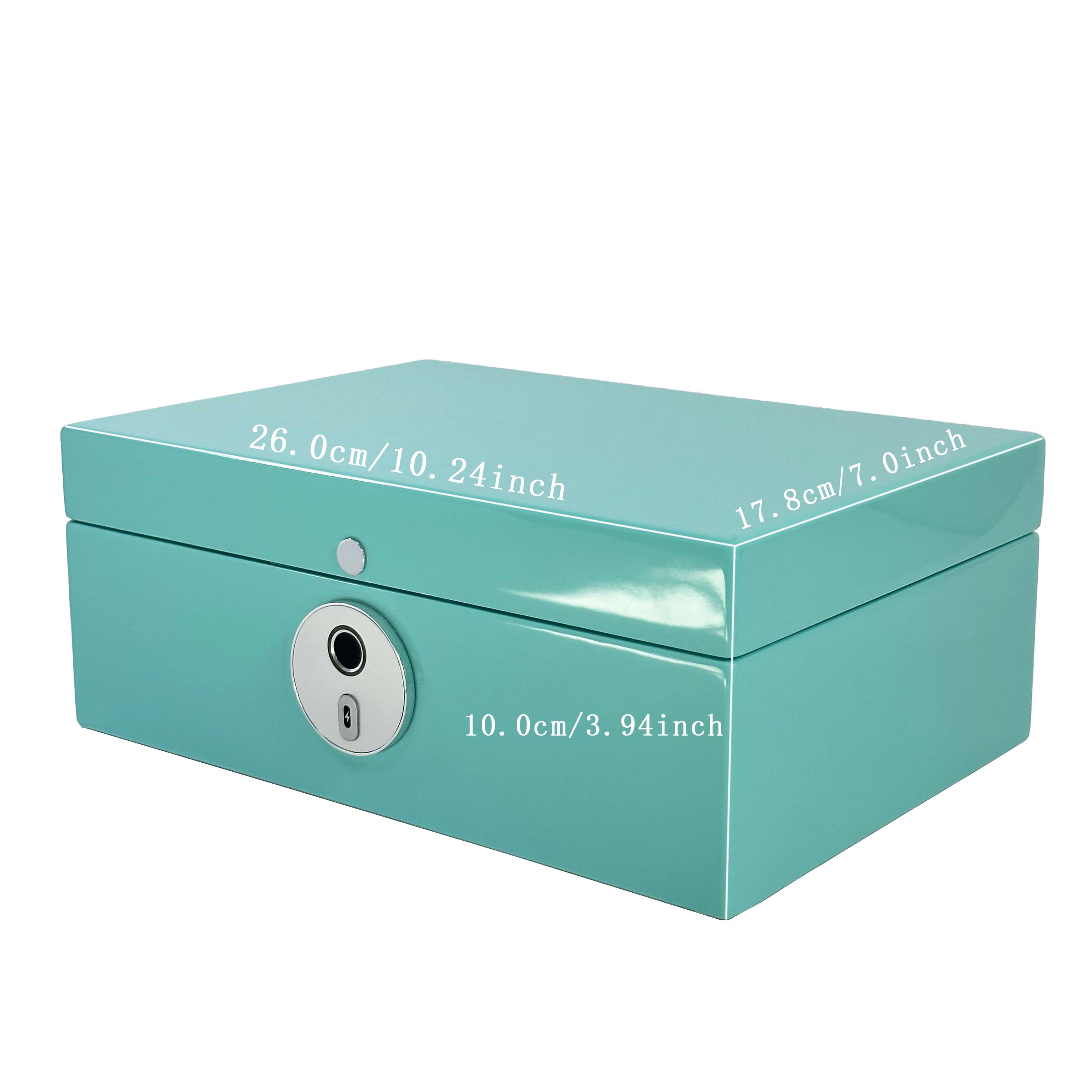 HONGYEXGCN Blue Lacquer Fingerprint Lock Jewelry Box