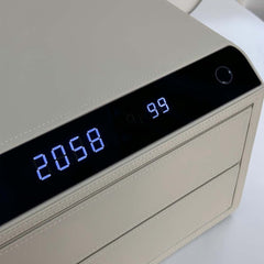 Beige Leather Fingerprint Safe