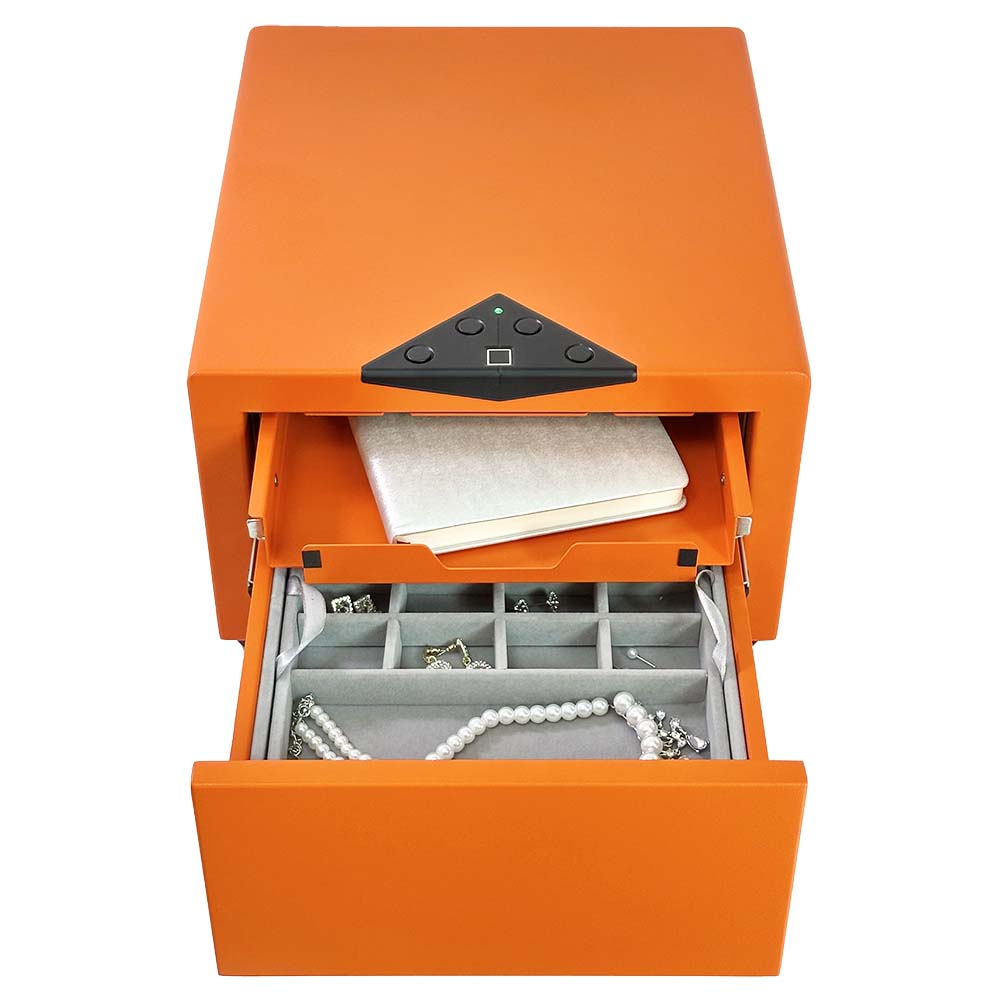 HONGYEXGCN Orange Fingerprint Lock Jewelry Safe