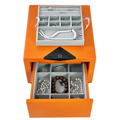 HONGYEXGCN Orange Fingerprint Lock Jewelry Safe