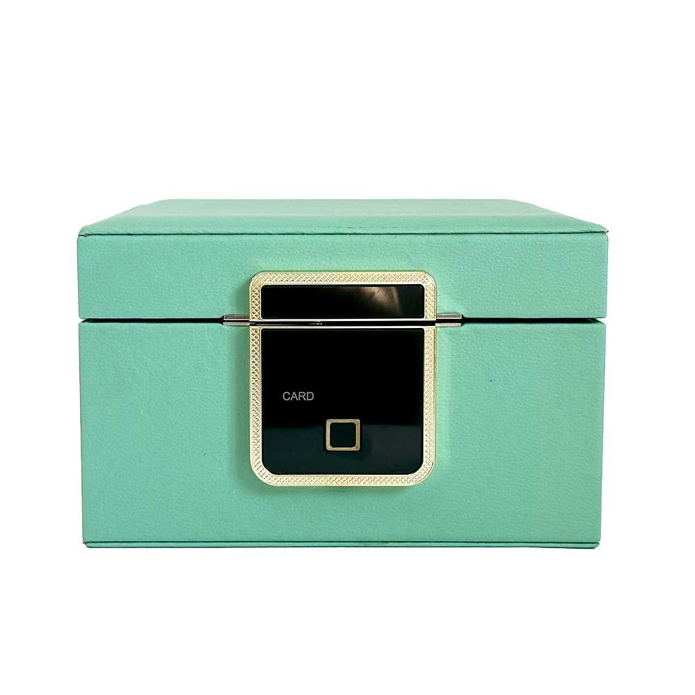 HONGYEXGCN Green Leather Fingerprint Lock Jewelry Box