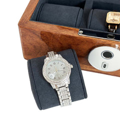 HONGYEXGCN Wooden Fingerprint Lock Watch Organizer